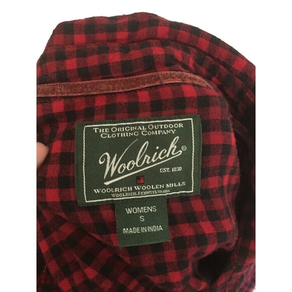 Woolrich Top Women's Size Small Red Plaid Button Down Long Sleeve Cotton - Picture 7 of 7